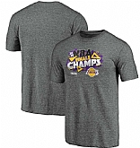 Men's Los Angeles Lakers Fanatics Gray 2020 NBA Finals Champions Saved By The Buzzer Tri Blend T-Shirt,baseball caps,new era cap wholesale,wholesale hats